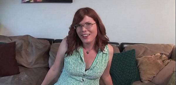  Ginger trans amateur jerks on casting couch